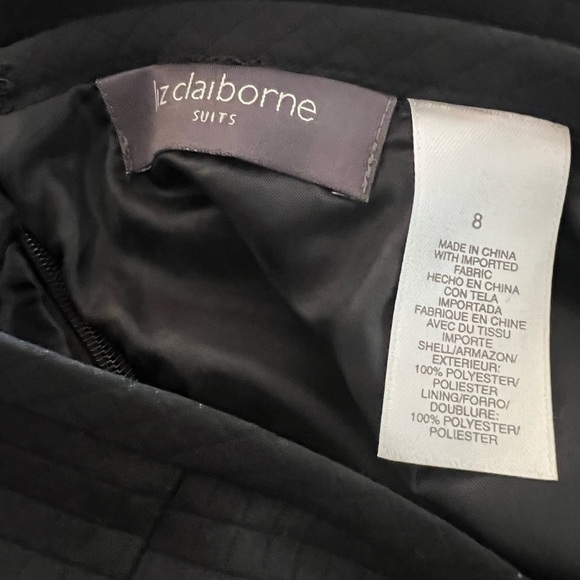 Liz Claiborne Black Skirt Size 8 Business Zipper Straight Mid Length - Picture 4 of 4